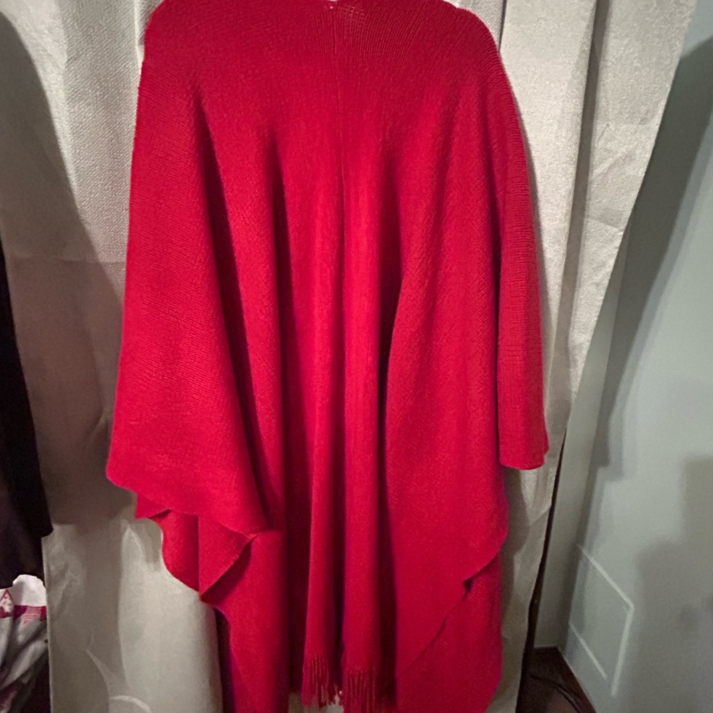 Elegant Red Shawl Wrap - Picture 2 of 7